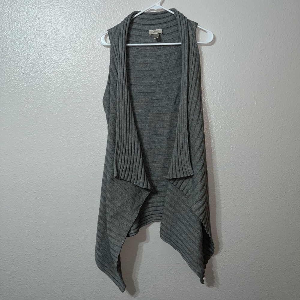 Ann Taylor LOFT Long Line Vest/Cardigan Grey Size M/L